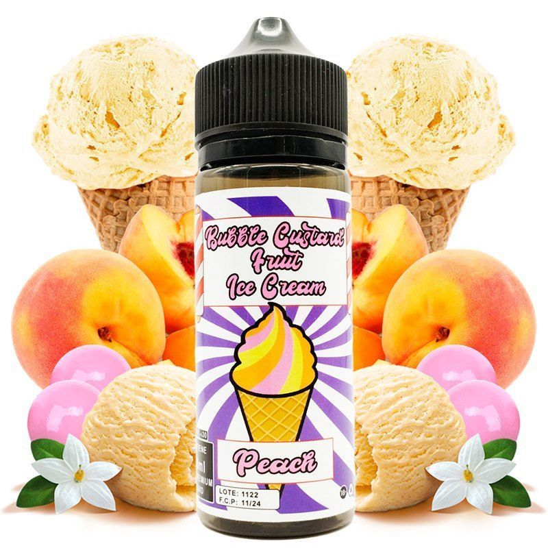 Bubble Custard Fruit Ice Cream Peach 100ml 0mg