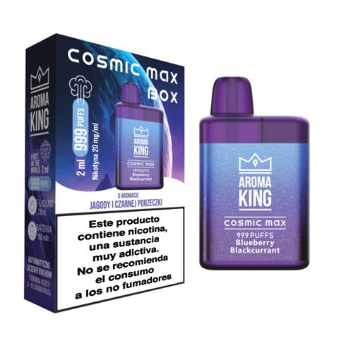 Aroma King Desechable AK Cosmic Max Box Blueberry Blackcurrant 2% 20mg 999 Puff - Imagen 2