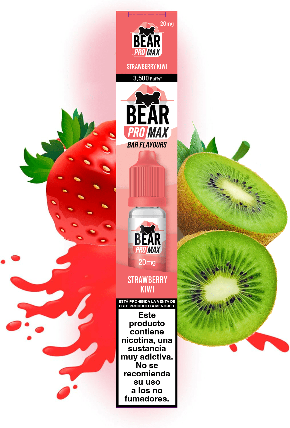 Bear Pro Max Salts Strawberry Kiwi 20mg 10ML - Imagen 2