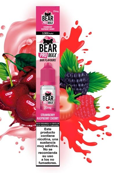 Bear Pro Max Salts Strawberry Raspberry Cherry 20mg 10ML - Imagen 2