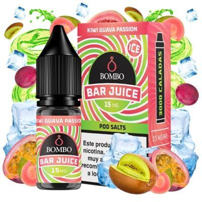 Kiwi Guava Passion Ice 15mg 10ml - Bombo Bar Juice Salts