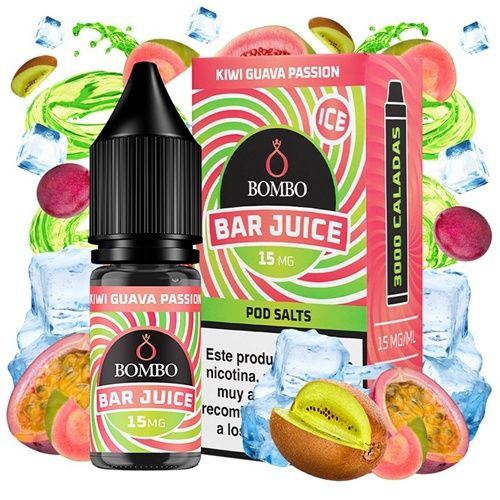 Kiwi Guava Passion Ice 15mg 10ml - Bombo Bar Juice Salts