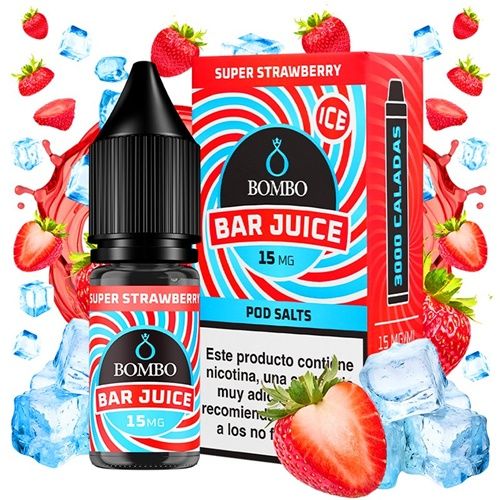 Super Strawberry Ice 15mg 10ml - Bombo Bar Juice Salts