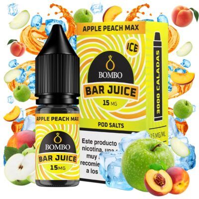 Apple Peach Max Ice 15mg 10ml - Bombo Bar Juice Salts