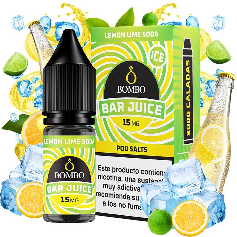 Lemon Lime Soda Ice 15mg 10ml - Bombo Bar Juice Salts