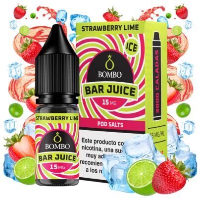 Strawberry Lime Ice 15mg 10ml - Bombo Bar Juice Salts