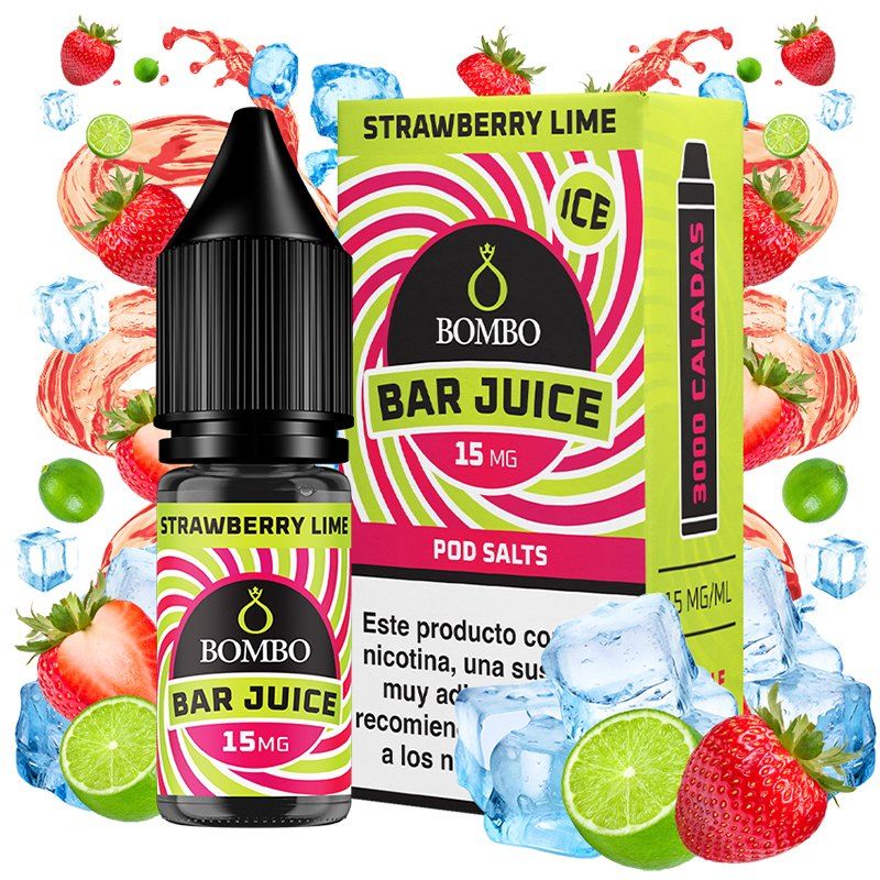 Strawberry Lime Ice 15mg 10ml - Bombo Bar Juice Salts