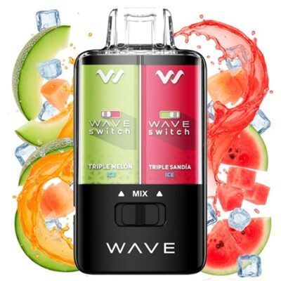 Trile Watermelon Ice Triple Melon Ice Wave Switch Max 8ml+8ml 40000 Puffs by Bud Vape ZERO NICOTINE